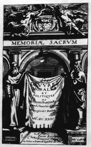 Bacon, Ouvres-Morales (1626) titlepage