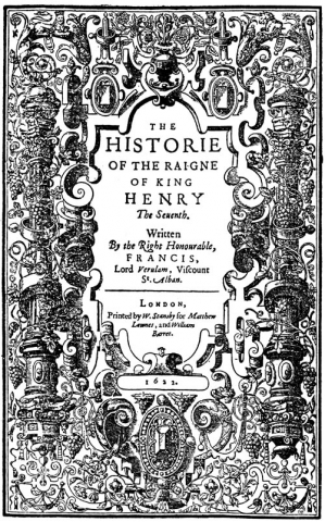 Bacon, History of Henry VII (1622) titlepage