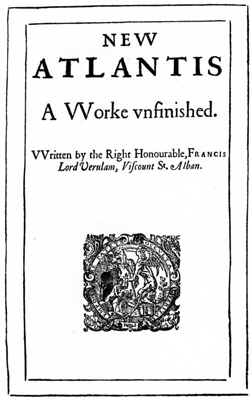 Bacon, New Atlantis (1627) titlepage