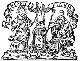 Freemasonic titlepage emblem: Francis Bacon, Essays (German transl.1654)