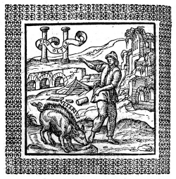 "In Dies Meliora" emblem: Andrea Alciat, Emblemata (1577)